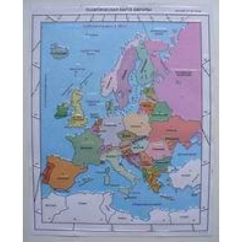 Политическая административная карта Европы с краткой справкой о странах