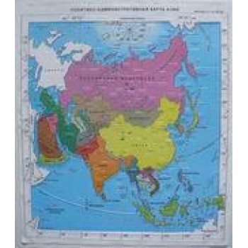Политическая административная карта Азии с краткой справкой о странах
