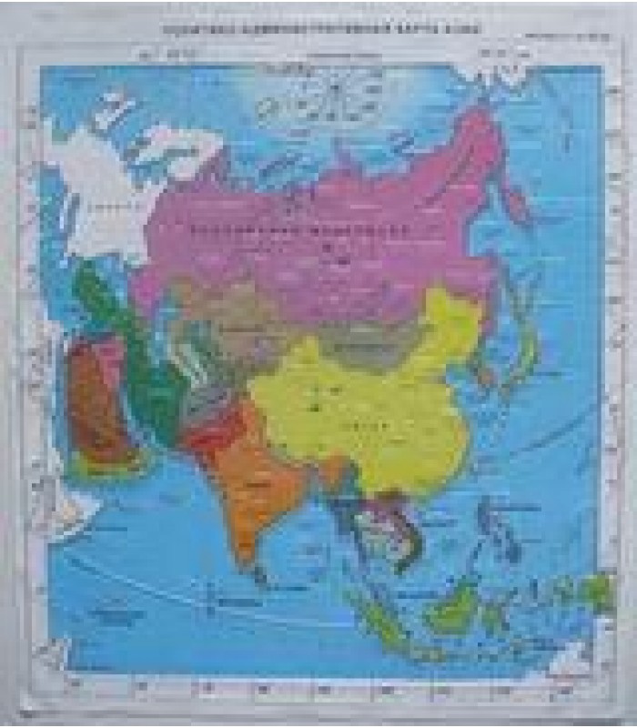 Политическая административная карта Азии с краткой справкой о странах